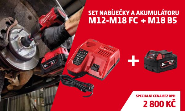 Set nabíječky a akumulátoru M12-M18 FC + M18 B5