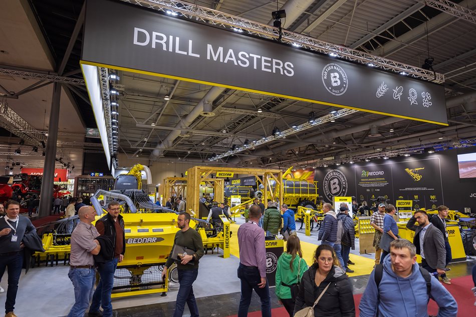 Expozice BEDNAR s mottem "DRILL MASTERS" na veletrhu Agritechnica 2023