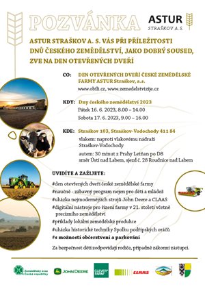 Den otevřených dveří ASTUR STRAŠKOV 2023 - pozvánka
