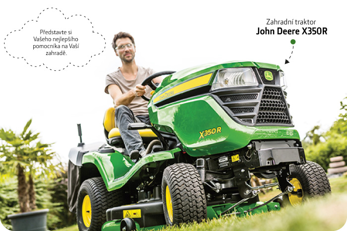 Zahradní traktor John Deere X350R - pomocník na Vaši zahradu