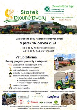 Den otevřených dveří Statek Dlouhé Dvory - Pozvánka