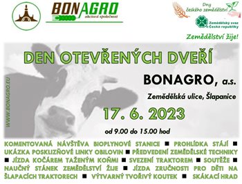 Den otevřených dveří BONAGRO - pozvánka